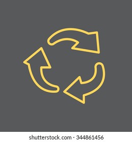 rotation arrows in a circle web line icon. vector design