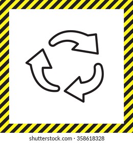 rotation arrows in a circle web line icon. vector design