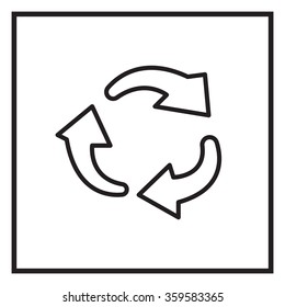 rotation arrows in a circle web line icon. vector design