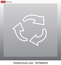 rotation arrows in a circle web line icon. vector design