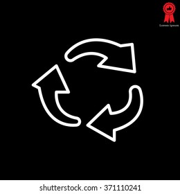 rotation arrows in a circle web line icon. vector design