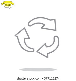 rotation arrows in a circle web line icon. vector design