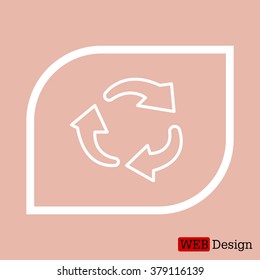 rotation arrows in a circle web line icon. vector design
