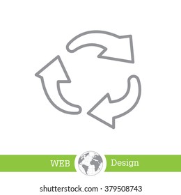 rotation arrows in a circle web line icon. vector design