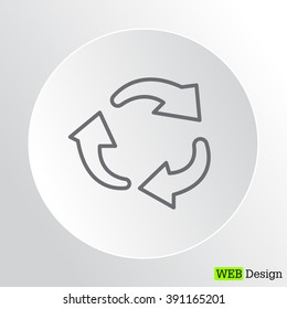 rotation arrows in a circle web line icon. vector design