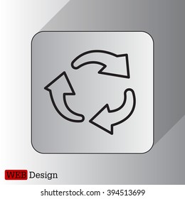 rotation arrows in a circle web line icon. vector design