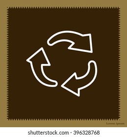 rotation arrows in a circle web line icon. vector design