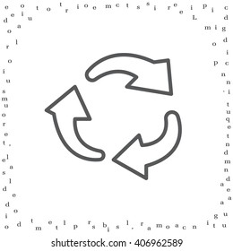 rotation arrows in a circle web line icon. vector design