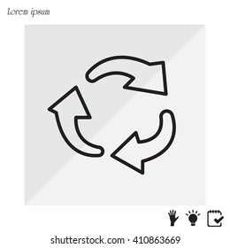 rotation arrows in a circle web line icon. vector design