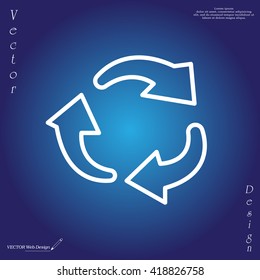 rotation arrows in a circle web line icon. vector design