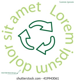 rotation arrows in a circle web line icon. vector design