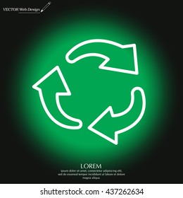 rotation arrows in a circle web line icon. vector design