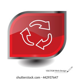 rotation arrows in a circle web line icon. vector design