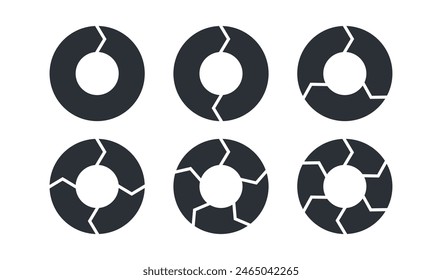 Rotation arrows in circular motion. Circle arrow combinations. Set of circular infographics. Graphic diagram. Design element. Vector illustration isolated on white background.