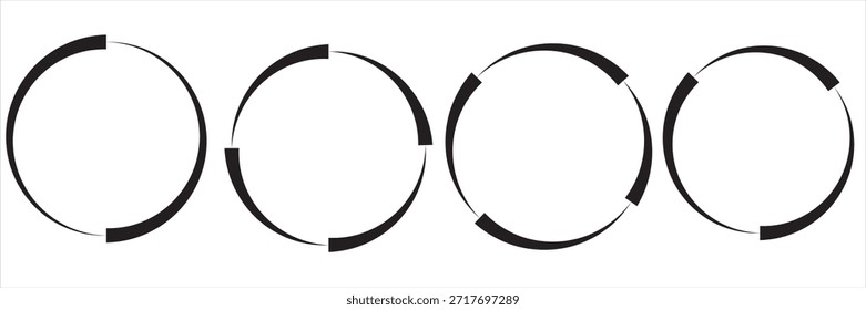 Setas de rotação em movimento circular. Combinações de seta circular. Conjunto de infográficos circulares. Diagrama gráfico. Elemento de design. Ilustração vetorial isolada sobre fundo branco.
