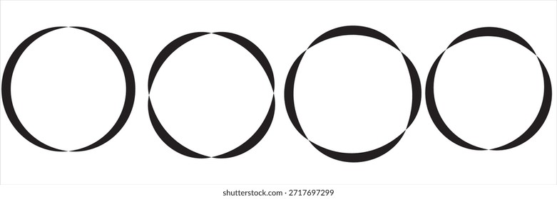 Flechas de rotación en movimiento circular. Combinaciones de flechas circulares. Conjunto de infografías circulares. Diagrama gráfico. Elemento de diseño. Ilustración vectorial aislada sobre fondo blanco.