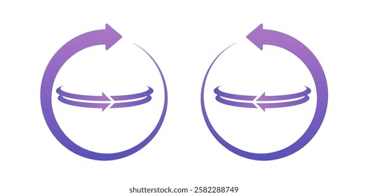 Rotation Arrows Icon, Reload Arrows Set Vector Illustration.	