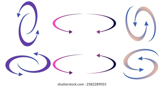 Rotation Arrows Icon, Reload Arrows Set Vector Illustration.	