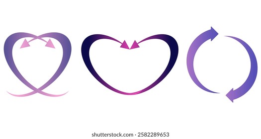 Rotation Arrows Icon, Reload Arrows Set Vector Illustration.	