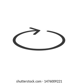 Las flechas de rotación del icono plantilla de color se pueden editar. Las flechas de rotación símbolo vectorial están aisladas en el fondo blanco.