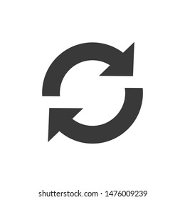 Rotation Pfeile Icon Vorlage Farbe editierbar. Rotation Pfeile Symbol, Vektorsymbol einzeln auf weißem Hintergrund.