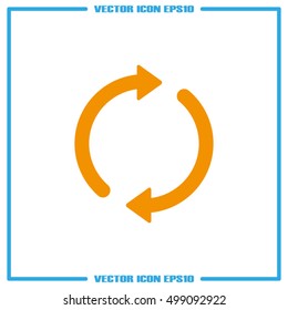Rotation arrows icon vector EPS 10, abstract sign circular motion process flat design,  illustration modern isolated badge