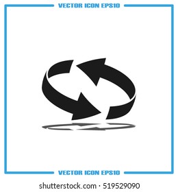 Rotation arrows icon vector illustration eps10. Isolated badge for website or app - stock infographics