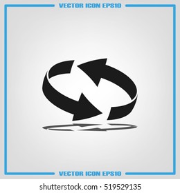 Rotation arrows icon vector illustration eps10. Isolated badge medical briefcase for website or app - stock infographics