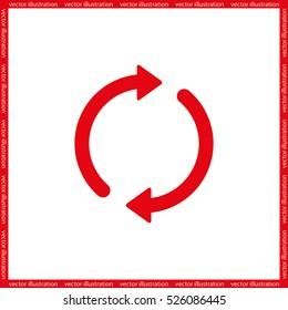 Rotation arrows icon vector illustration eps10. Isolated badge  for website or app - stock infographics