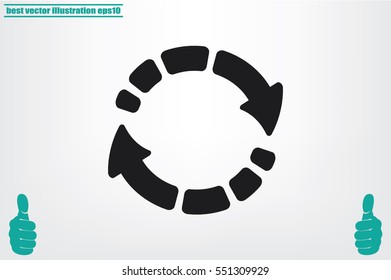 Rotation arrows icon vector illustration.