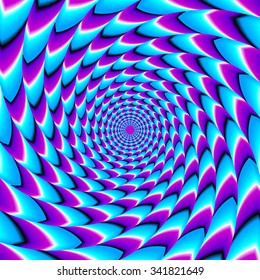 Rotation of blue spirals (spin illusion)