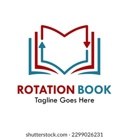 Rotation book design logo template illustration