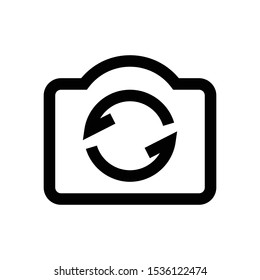 rotation camera line vector single icon