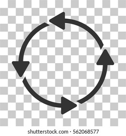 Rotation CCW vector icon. Illustration style is flat iconic gray symbol on a transparent background.