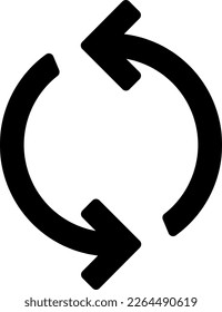 Icono de signo de recarga o reciclaje de la flecha de círculo de rotación Imagen vectorial.