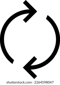 Rotation Circle Arrow Refresh Reload or Recycling Sign Icon. Vector Image.