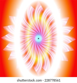 Rotation circle on the light orange background