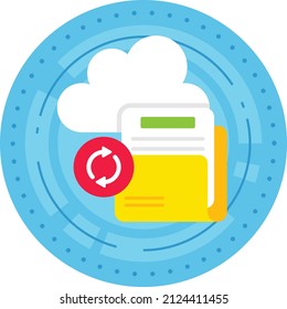 Rotation circle technology Concept, data defragmentation or reorganizing Vector Icon Design, Cloud Processing Symbol, Computing Services Sign, Web Services and Data Center stock illustration