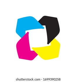 Rotation CMYK Color logo design vector