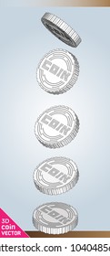 Rotation of coins. Cryptocurrency vector icon set.