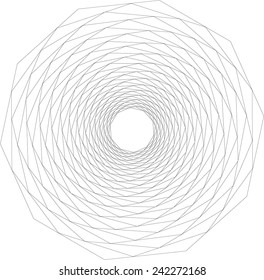 rotation decagon abstract geometric background, vector equilibrium