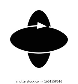 Rotation direction black icon, concept illustration, vector flat symbol, glyph sign.