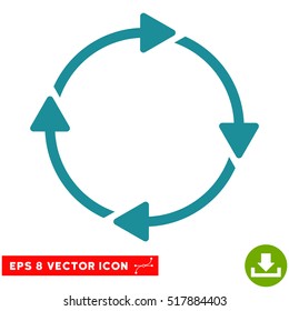 Rotation EPS vector icon. Illustration style is flat iconic soft blue symbol on white background.