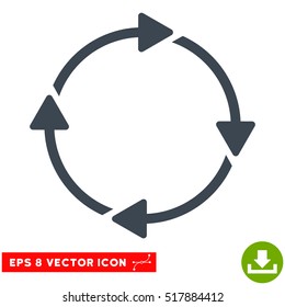 Rotation EPS vector pictograph. Illustration style is flat iconic smooth blue symbol on white background.
