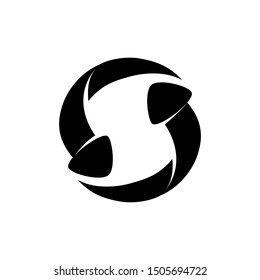 Rotation Exchange Arrow Direction Vector Black Color Isolated