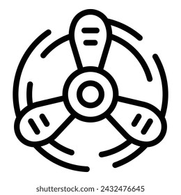 Rotation fan icon outline vector. Device spinner. Toy slender compass svg