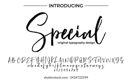 Rotation Font Stylish brush painted an uppercase vector letters, alphabet, typeface