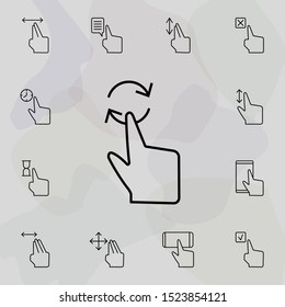 Rotation free, touch gesture, finger icon. Universal set of touch gesture for website design and development, app development
