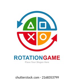 Rotation game with arrow logo vector design. Suitable for business, web, art and technology