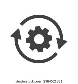Rotation gears icon isolated vector illustration on white background.